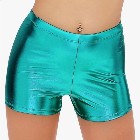 Metallic Rave Booty Dance Shorts - Picture 1 of 8